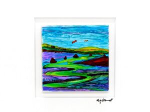 MOD ART - Hand Painted Ink on Ceramic Painting IC101