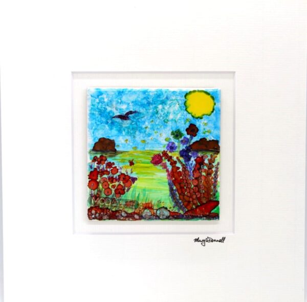 MOD ART - Hand Painted Ink on Ceramic Painting IC108