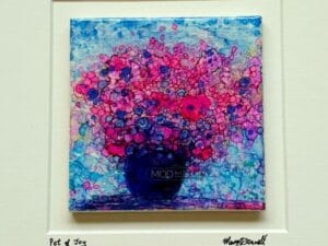 MOD ART - Original Irish Ink on Ceramic Painting - Pot of Joy OIP119