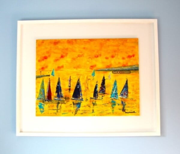 MOD ART 'Summer Sails' - Original Irish Landscape Painting Sailing Art, Abstract Art, Irish Paintings for Sale