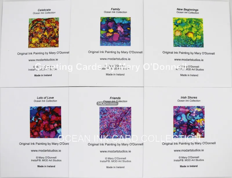 MOD ART Greeting Cards- Ocean Ink Collection 6 Card Pack MOD GCOI6 - Image 3
