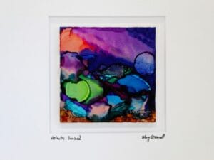 MOD ART Original Ink Painting Atlantic Seabed OIP155