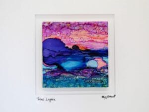 MOD ART Original Irish Ink Painting Blue Lagoon OIP157 (2)