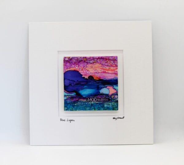 MOD ART Original Irish Ink Painting OIP157 Blue Lagoon