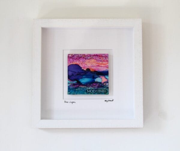 MOD ART Original Irish Ink Painting OIP157 Blue Lagoon