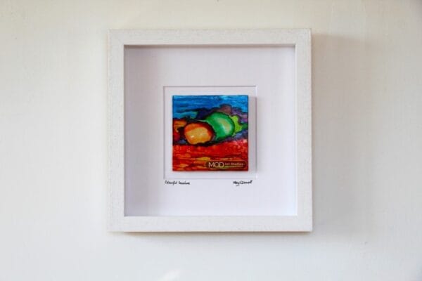 MOD ART Original Irish Ink Painting Colourful Seashore OIP158