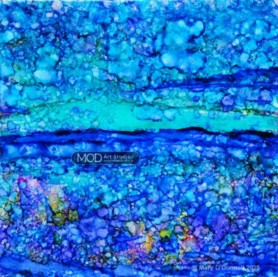 Inspired by the Wild Atlantic Way, this pretty blue and turquoise print has a great feel of this wild rugged landscape on the West of Ireland