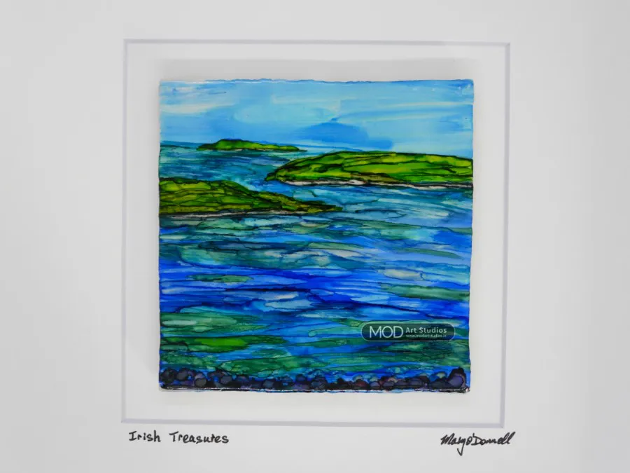 MOD ART - Original Irish Landscape Ink Painting, Irish Treasures OIP185