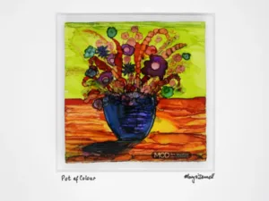 MOD ART - Original Irish Landscape Ink Painting, Pot of Colour OIP183